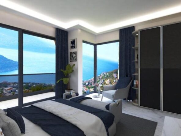Kalkan'da deniz manzaralı lüks villalar