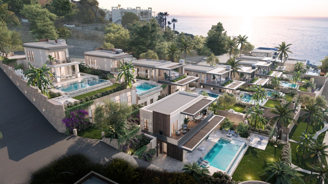 Luxury sea view Bodrum marina villas