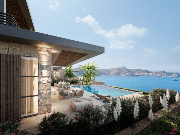luxury sea view Bodrum marina villas
